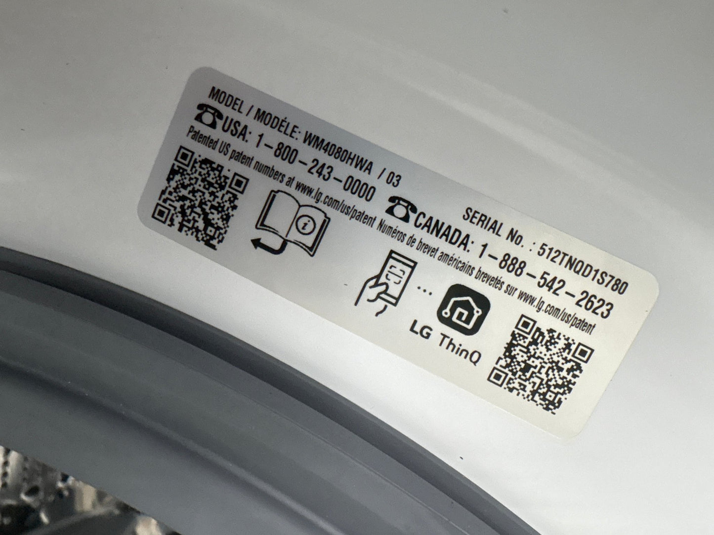 LG WM4080HWA NEW 27" Smart Front Load Washer — 4.5 Cu. Ft., TurboWash® 360°, AI DD®