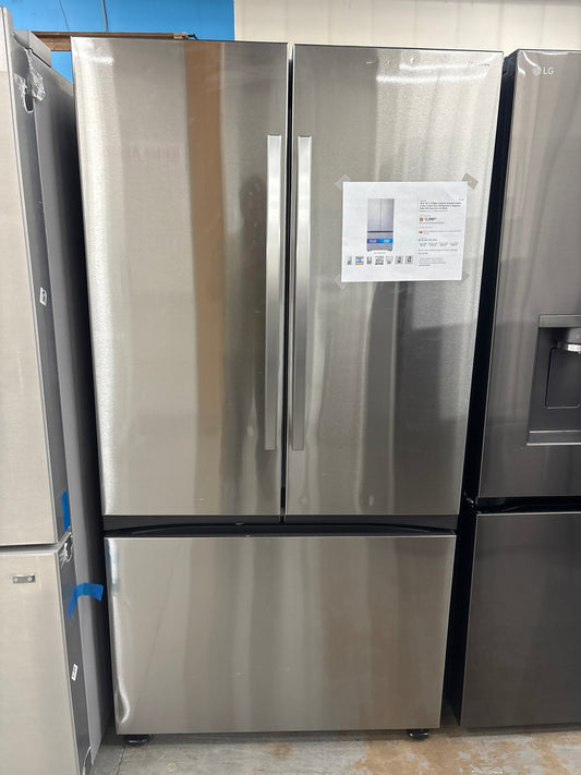 36 in 32 cu ft Mega Capacity Standard Depth 3 Door French Door Refrigerator in Stainless Steel with Dual Auto Ice Maker