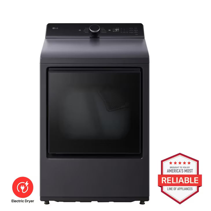 LG DLE8400BE 7.3 cu. ft. Ultra Large Capacity Rear Control Electric Dryer with LG EasyLoad™ Door and AI Sensing