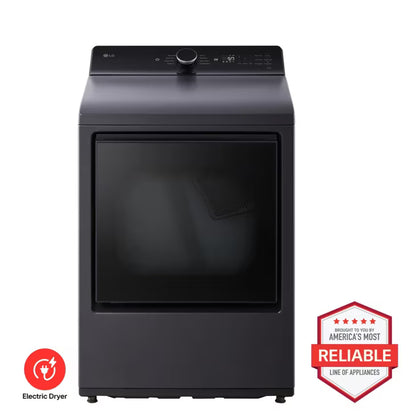 LG DLE8400BE 7.3 cu. ft. Ultra Large Capacity Rear Control Electric Dryer with LG EasyLoad™ Door and AI Sensing