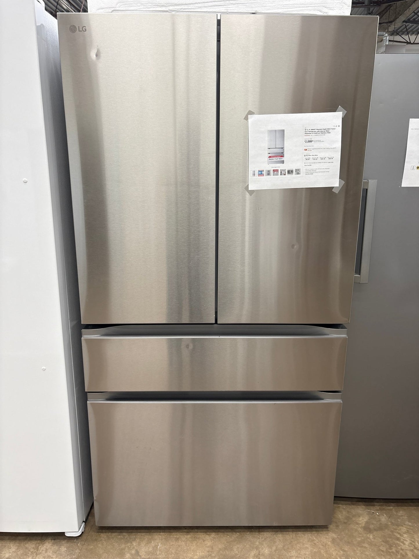 LG LF30S8210S NEW 36" Smart 4‑Door French Door Refrigerator — 29.6 Cu. Ft., Full‑Convert Drawer, Stainless Steel