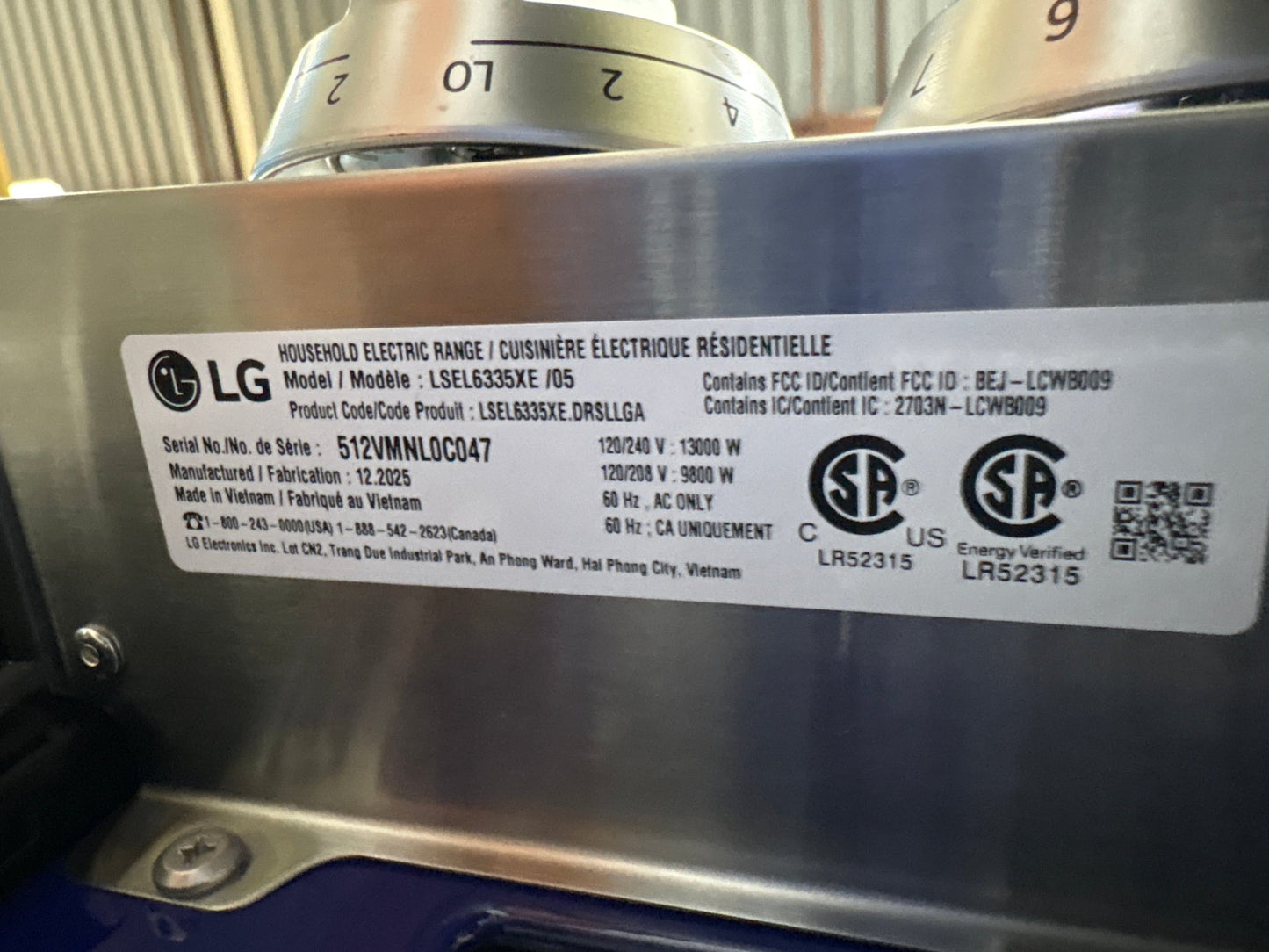 LG LSEL6335XE 6.3 cu. ft. Smart Slide-In Electric Range with InstaView®, ProBake Convection® and Air Fry