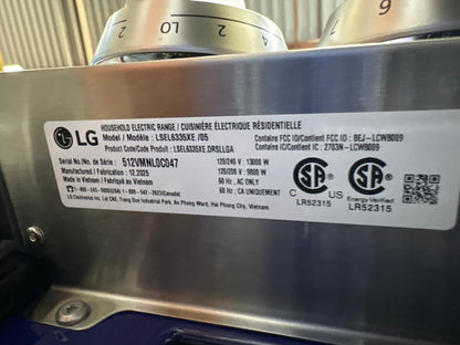 LG LSEL6335XE 6.3 cu. ft. Smart Slide-In Electric Range with InstaView®, ProBake Convection® and Air Fry