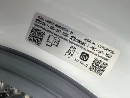 LG WM4080HWA NEW 27" Smart Front Load Washer — 4.5 Cu. Ft., TurboWash® 360°, AI DD®