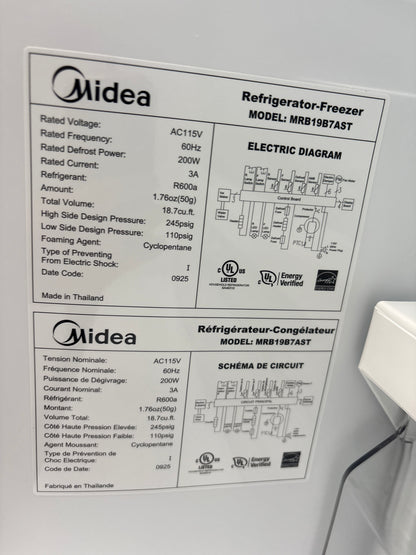Midea MRB19B7AST 18.7 cu. ft. Garage Ready Bottom-Freezer Refrigerator