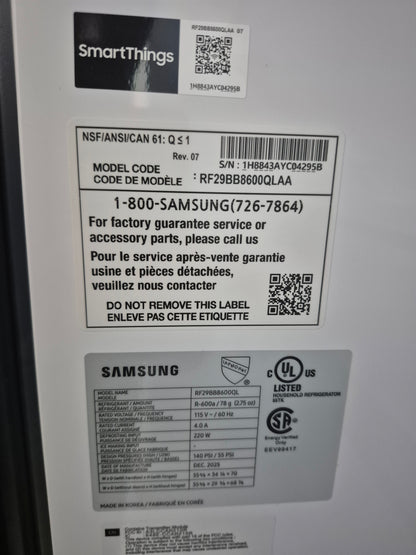 Samsung RF29BB8600QLAA Bespoke 29 cu. ft. Standard Depth 4-Door French Door Refrigerator with Beverage Center