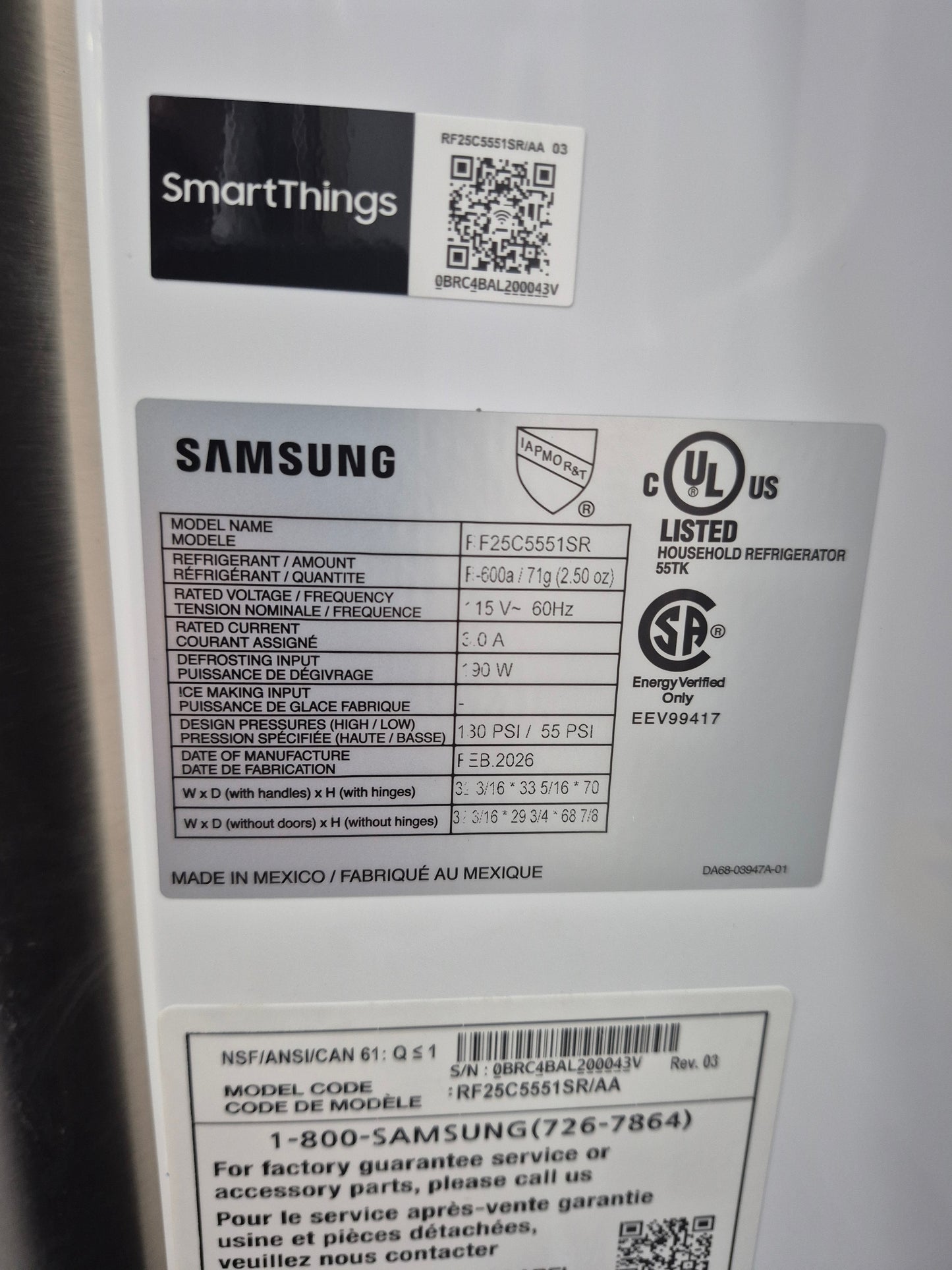 Samsung RF25C5551SR 25 cu. ft. 33" 3-Door French Door Refrigerator with Beverage Center™