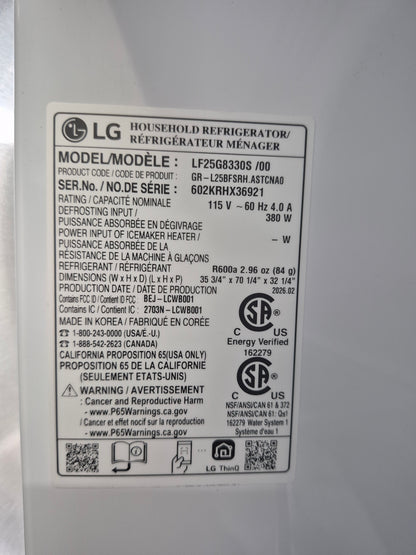 LG LF25G8330S 25 cu. ft. Smart Counter-Depth MAX™ 4-Door French Door Refrigerator with Full-Convert Drawer™