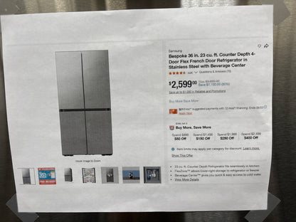 Samsung RF23B7671SR 23 cu. ft. Counter Depth 4-Door French Door