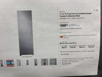 Samsung 11.4 cu. ft. Convertible Upright Freezer/Refrigerator