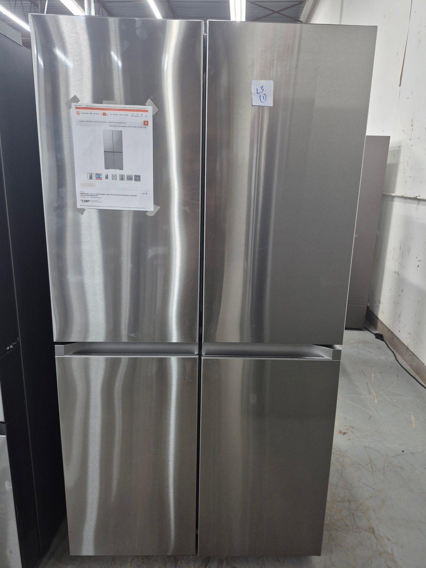 Samsung RF23B7671SR 23 cu. ft. Counter Depth 4-Door French Door Refrigerator with Beverage Center