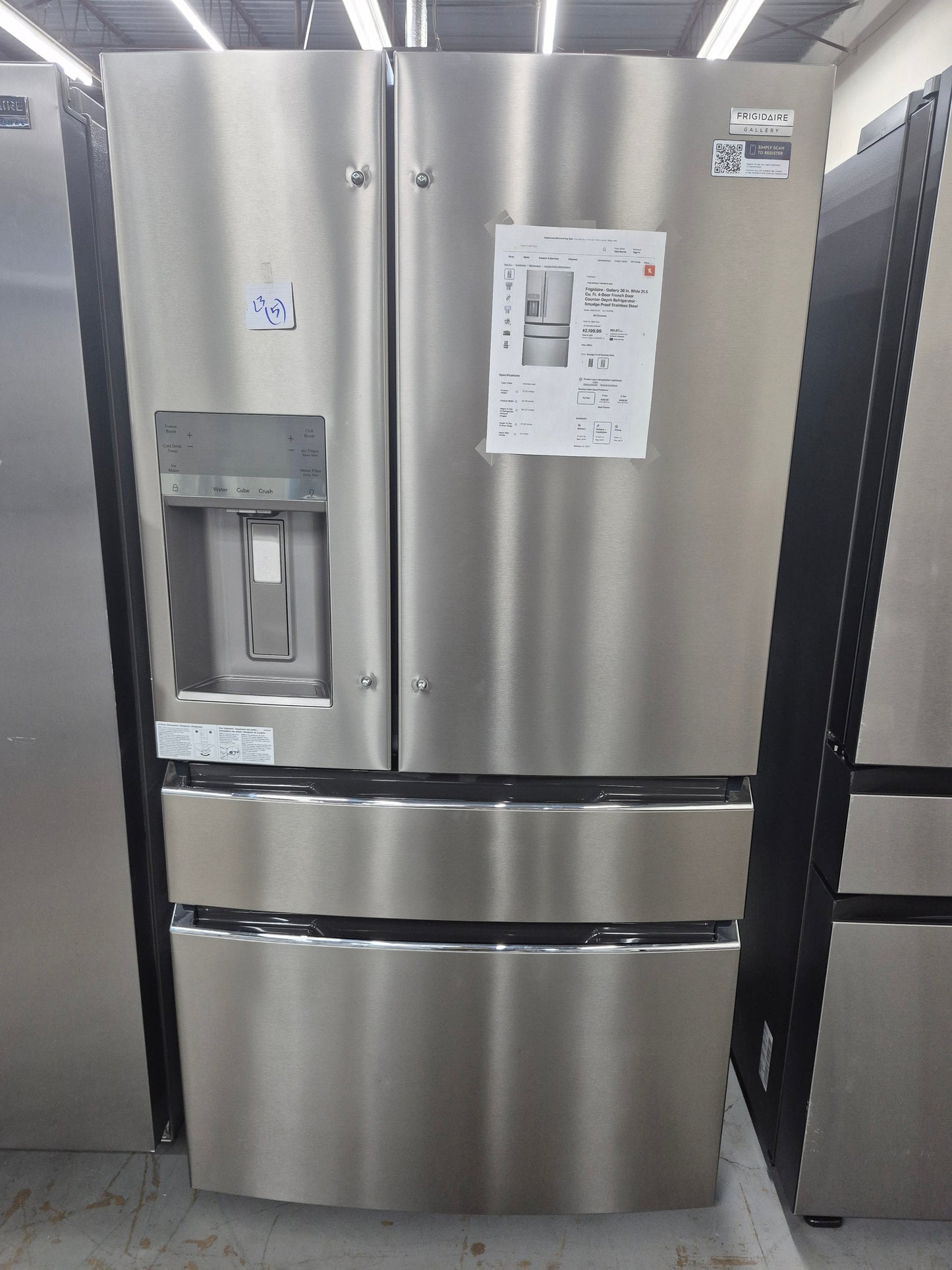 Frigidaire GRMC2273CF05 Gallery 22 cu. ft. Counter-Depth 4-Door French Door Refrigerator
