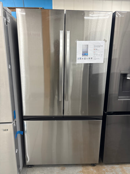 36 in 32 cu ft Mega Capacity Standard Depth 3 Door French Door Refrigerator in Stainless Steel with Dual Auto Ice Maker
