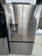 Samsung RF32CG5B10SR 31 cu. ft. Mega Capacity Standard Depth 3-Door French Door Refrigerator with External Water and Ice Dispenser  Dimensions: 35 3/4" W x 70" H x 29 7/16" D  Counter Depth: No  Color: Stainless Steel