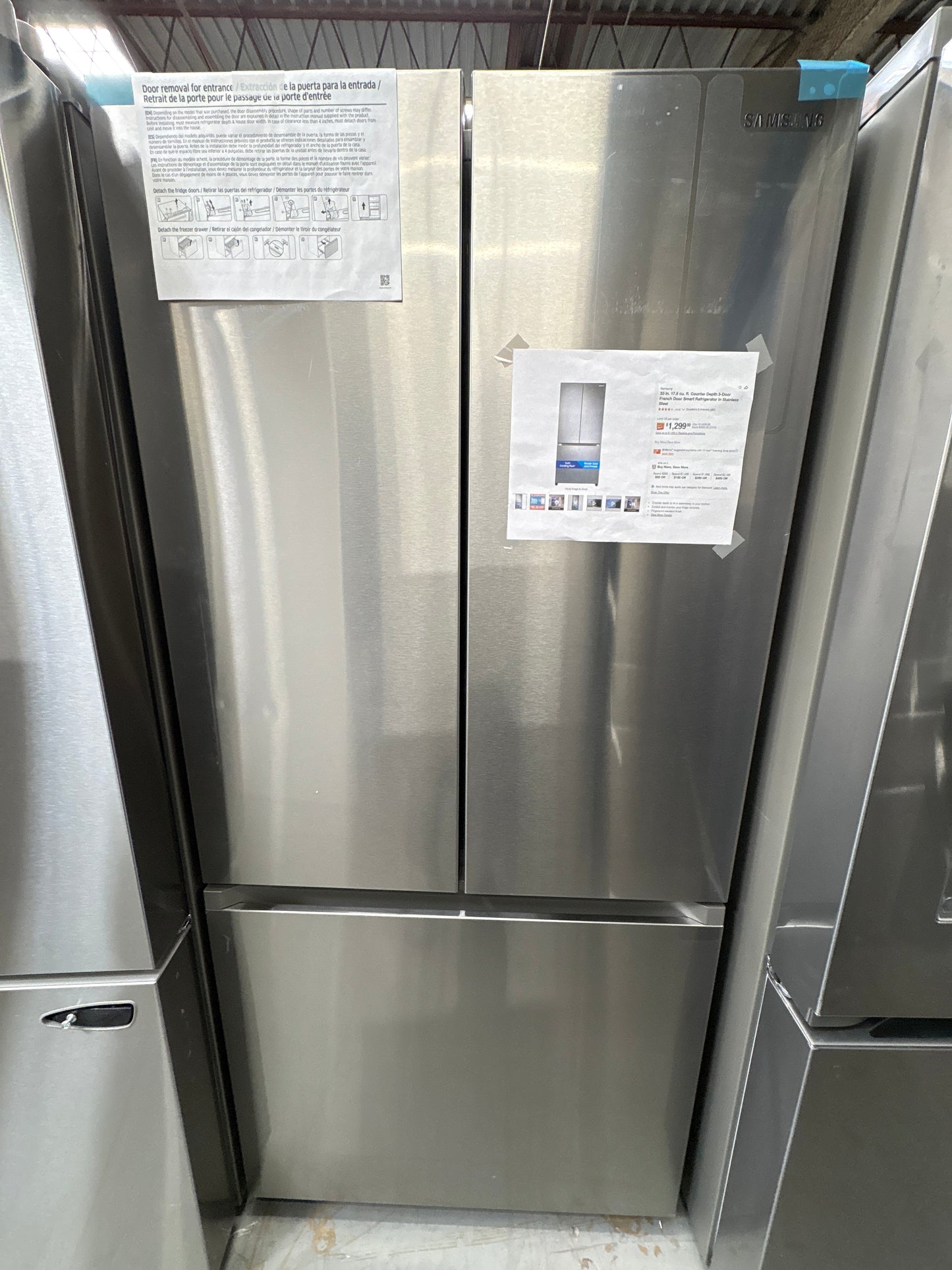 Samsung 18 cu. ft. Smart Counter Depth 3-Door French Door Refrigerator