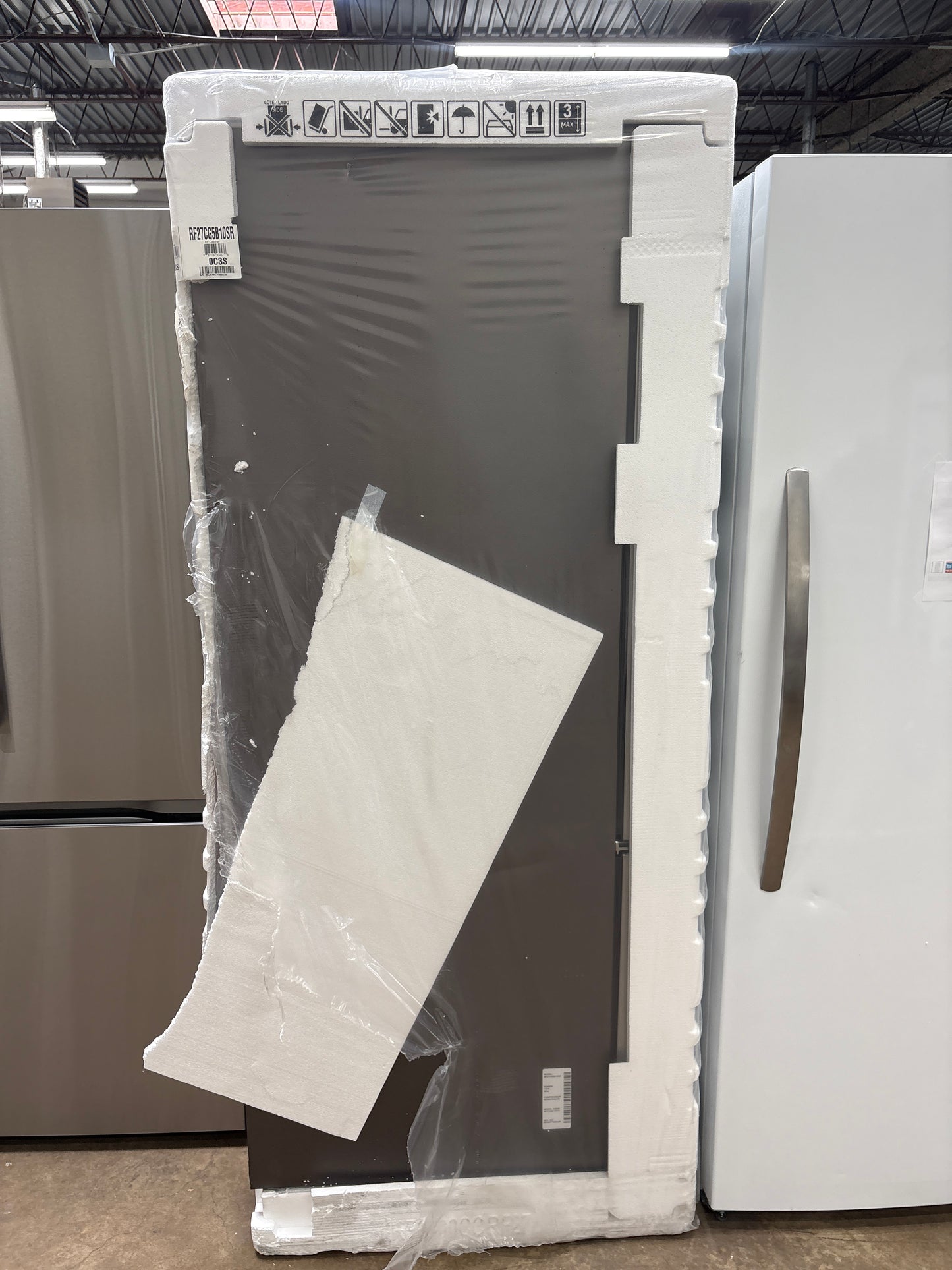 Samsung RF27CG5B10SR 36 in. Wide 26 cu. ft. Mega Capacity Counter Depth 3-Door French Door Refrigerator with External Water and Ice Dispenser