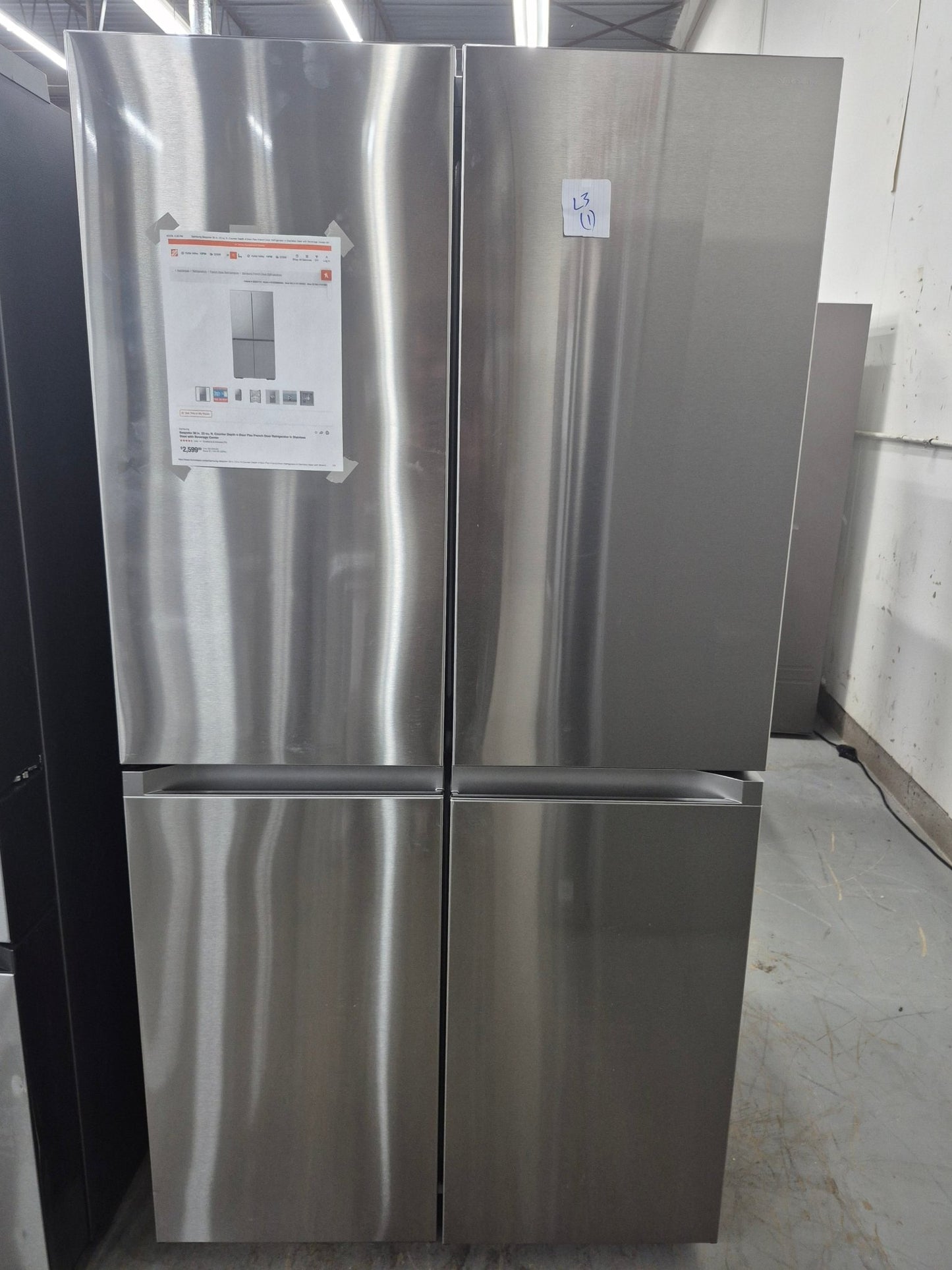 Samsung RF23B7671SR 23 cu. ft. Counter Depth 4-Door French Door Refrigerator with Beverage Center